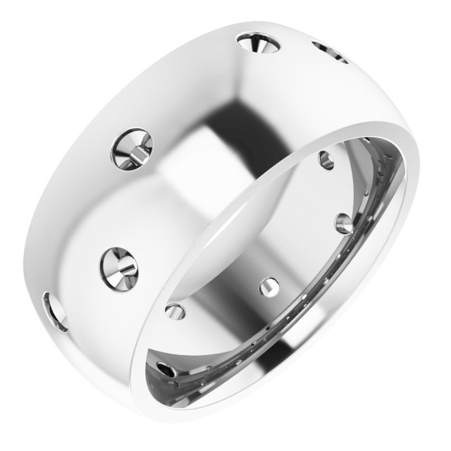 Scattered Comfort-Fit Half Round Eternity Band