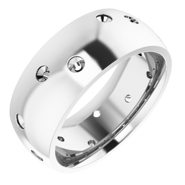Scattered Comfort-Fit Half Round Eternity Band