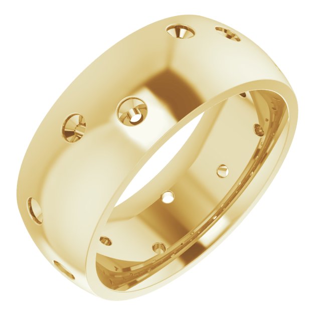 Scattered Comfort-Fit Half Round Eternity Band