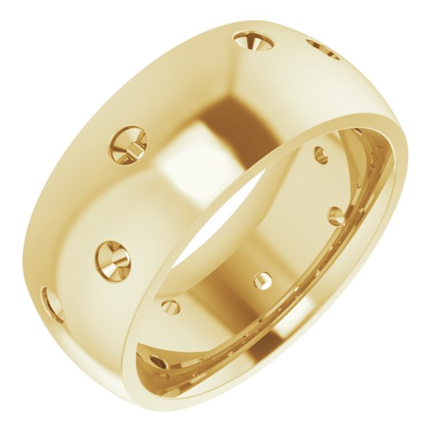 Scattered Comfort-Fit Half Round Eternity Band