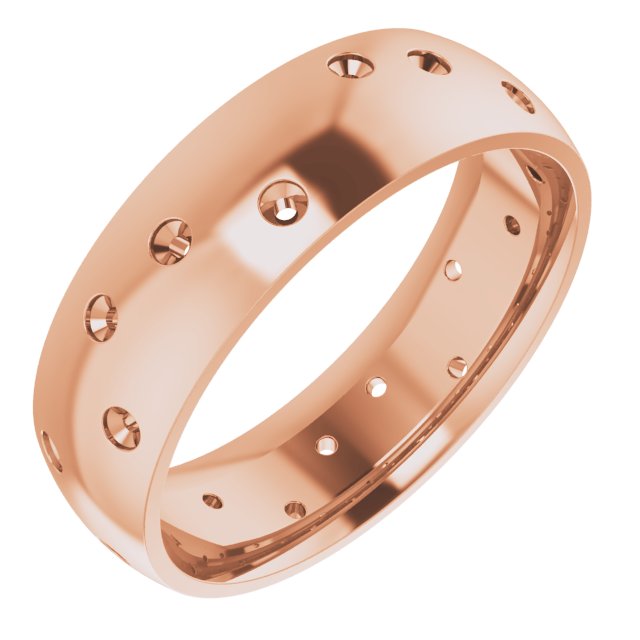 Scattered Comfort-Fit Half Round Eternity Band