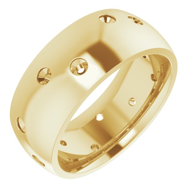 Scattered Comfort-Fit Half Round Eternity Band