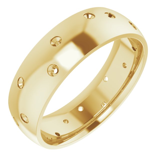 Scattered Comfort-Fit Half Round Eternity Band
