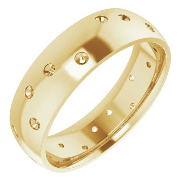 Scattered Comfort-Fit Half Round Eternity Band