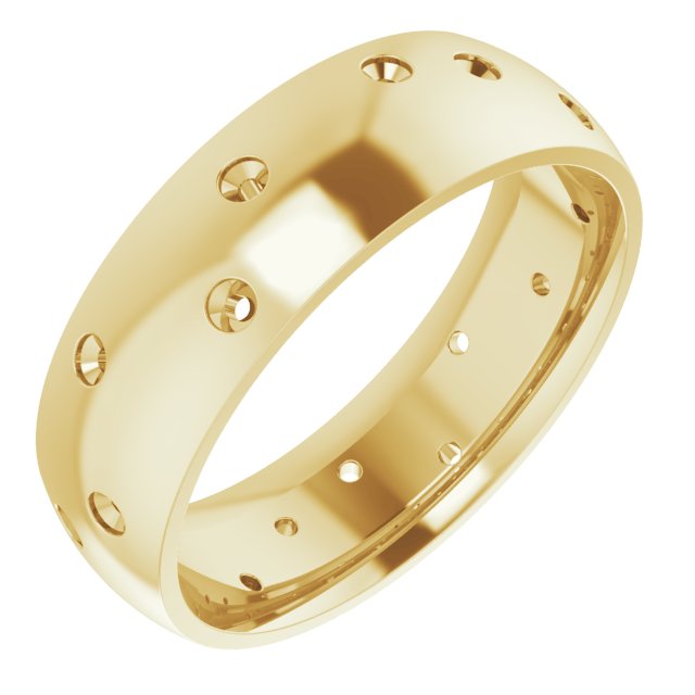 Scattered Comfort-Fit Half Round Eternity Band