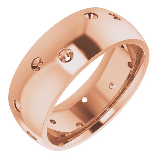 Scattered Comfort-Fit Half Round Eternity Band
