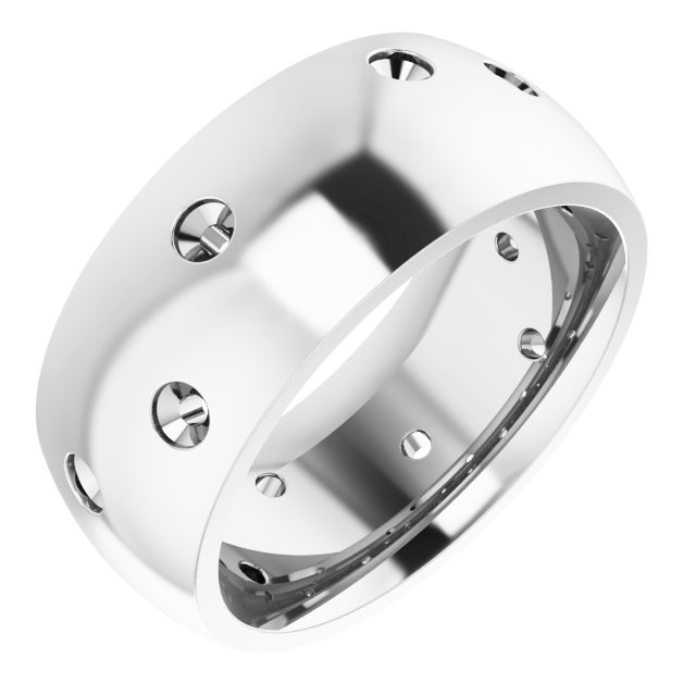 Scattered Comfort-Fit Half Round Eternity Band