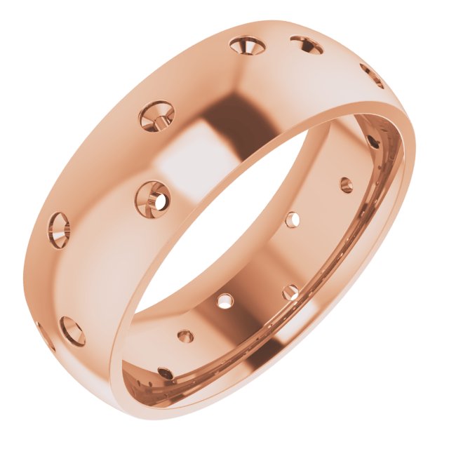 Scattered Comfort-Fit Half Round Eternity Band
