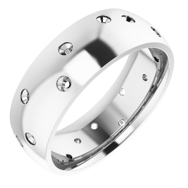 Scattered Comfort-Fit Half Round Eternity Band