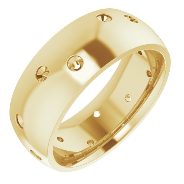 Scattered Comfort-Fit Half Round Eternity Band