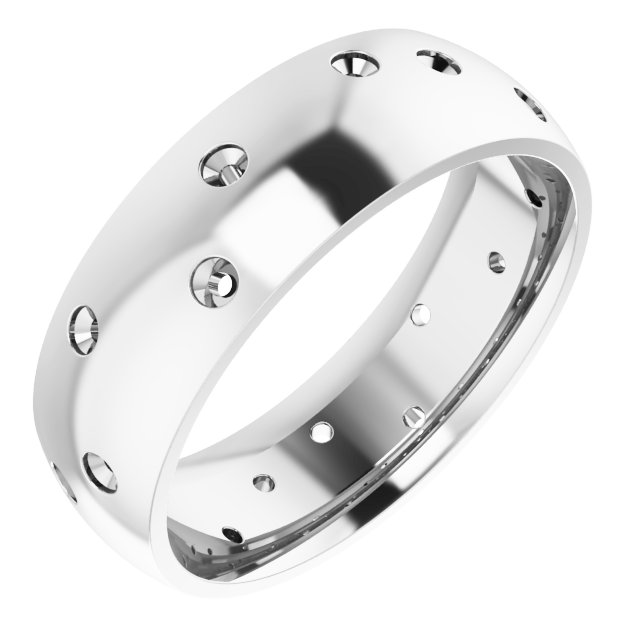 Scattered Comfort-Fit Half Round Eternity Band
