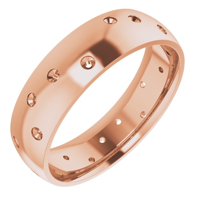 Scattered Comfort-Fit Half Round Eternity Band