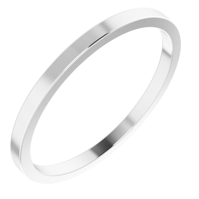 10K White 1.5 mm Flat Band Size 13<br>(Size 13)