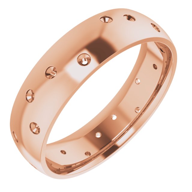 Scattered Comfort-Fit Half Round Eternity Band