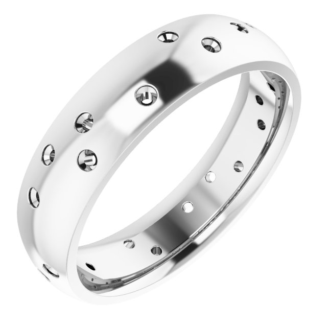 Scattered Comfort-Fit Half Round Eternity Band