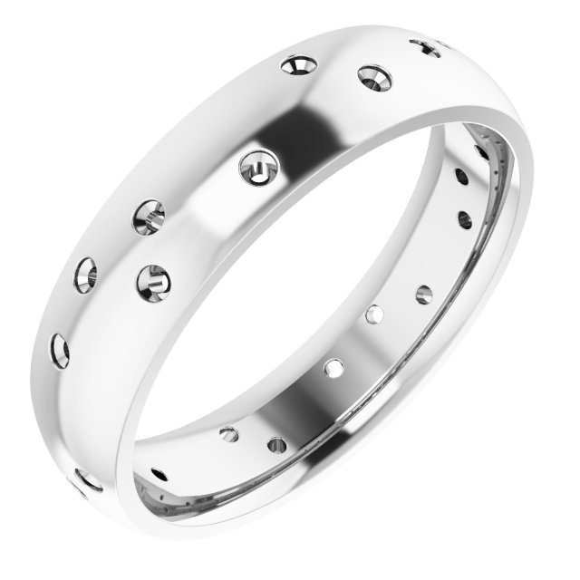 Scattered Comfort-Fit Half Round Eternity Band
