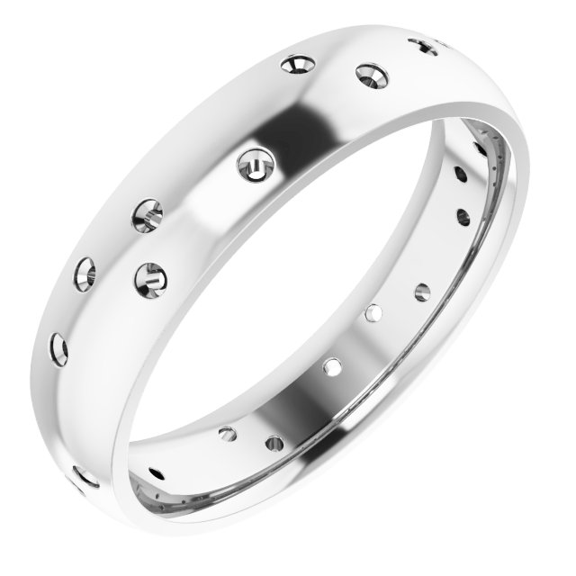 Scattered Comfort-Fit Half Round Eternity Band