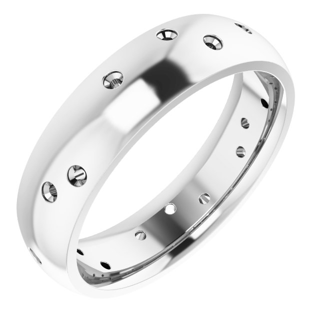 Scattered Comfort-Fit Half Round Eternity Band