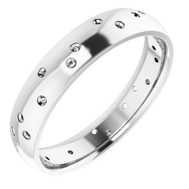 Scattered Comfort-Fit Half Round Eternity Band