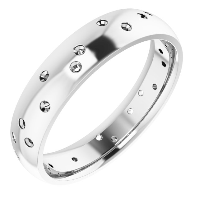 Scattered Comfort-Fit Half Round Eternity Band