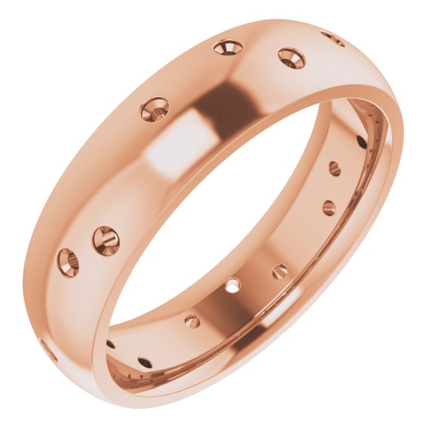 Scattered Comfort-Fit Half Round Eternity Band