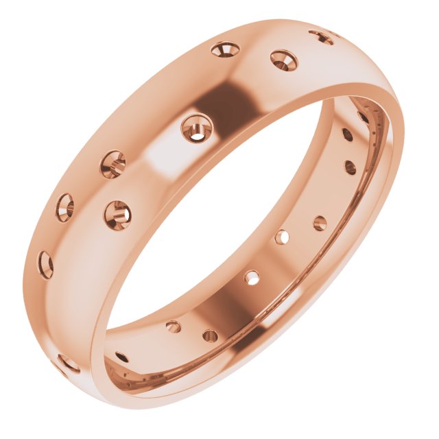 Scattered Comfort-Fit Half Round Eternity Band