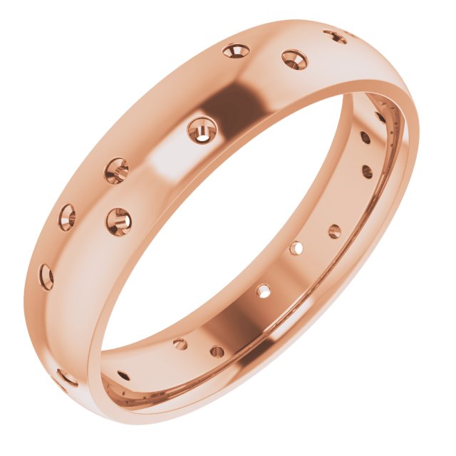 Scattered Comfort-Fit Half Round Eternity Band