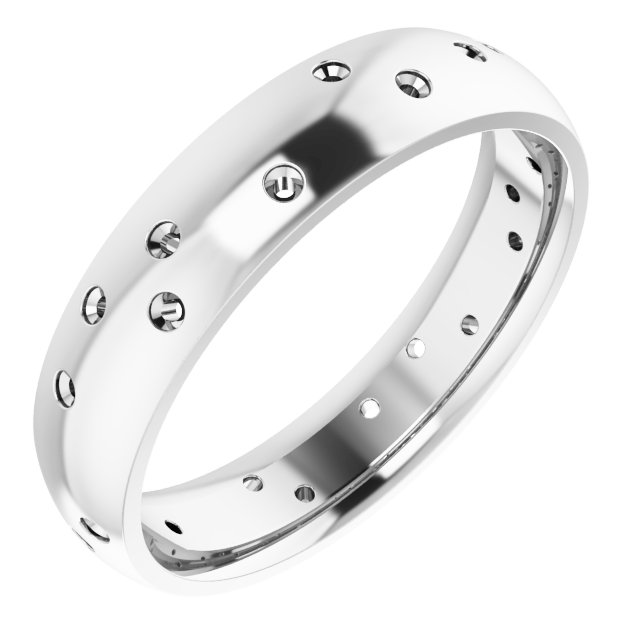 Scattered Comfort-Fit Half Round Eternity Band