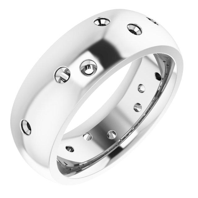 Scattered Comfort-Fit Half Round Eternity Band