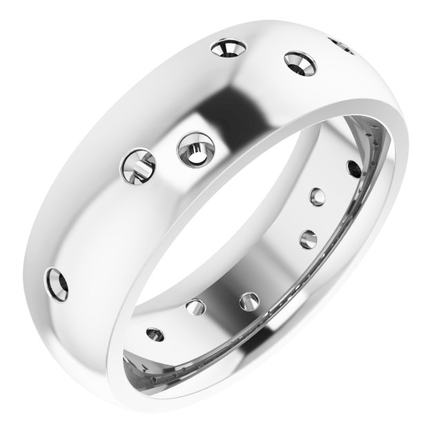 Scattered Comfort-Fit Half Round Eternity Band