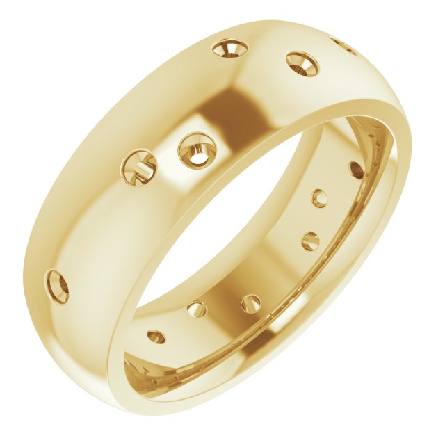 Scattered Comfort-Fit Half Round Eternity Band