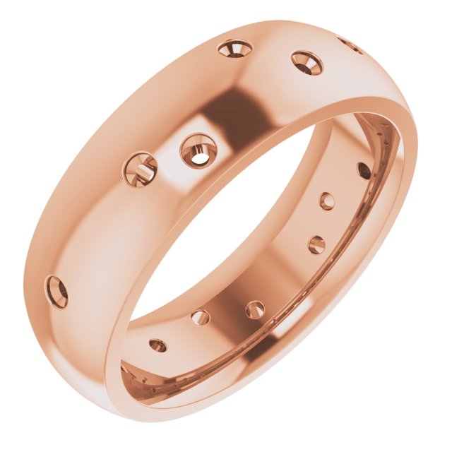 Scattered Comfort-Fit Half Round Eternity Band