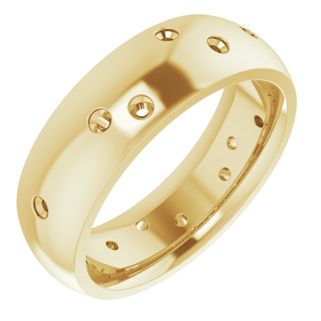 Scattered Comfort-Fit Half Round Eternity Band