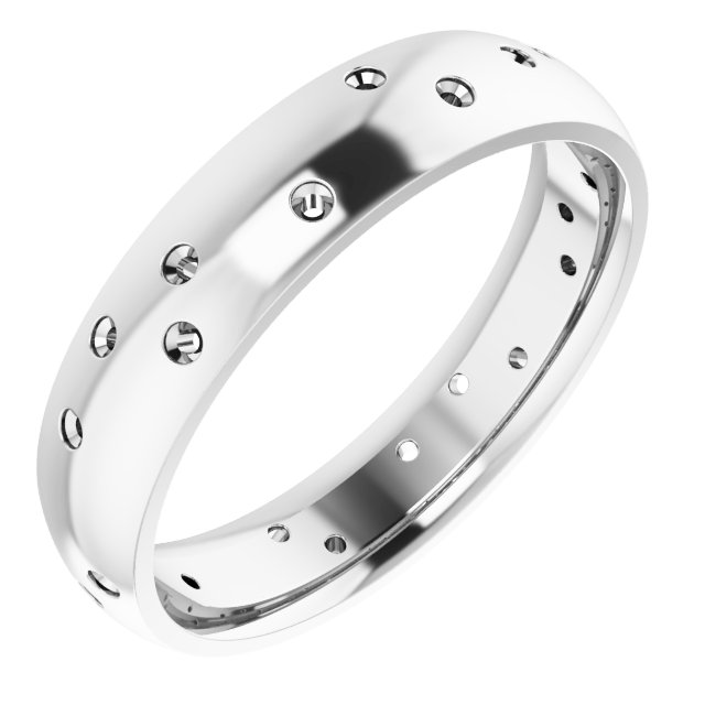 Scattered Comfort-Fit Half Round Eternity Band