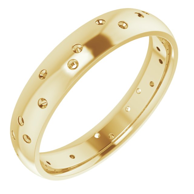 Scattered Comfort-Fit Half Round Eternity Band