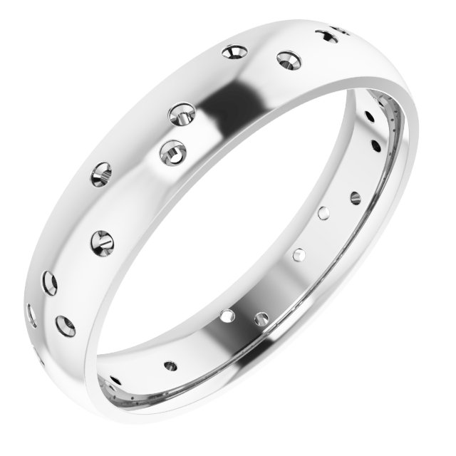 Scattered Comfort-Fit Half Round Eternity Band