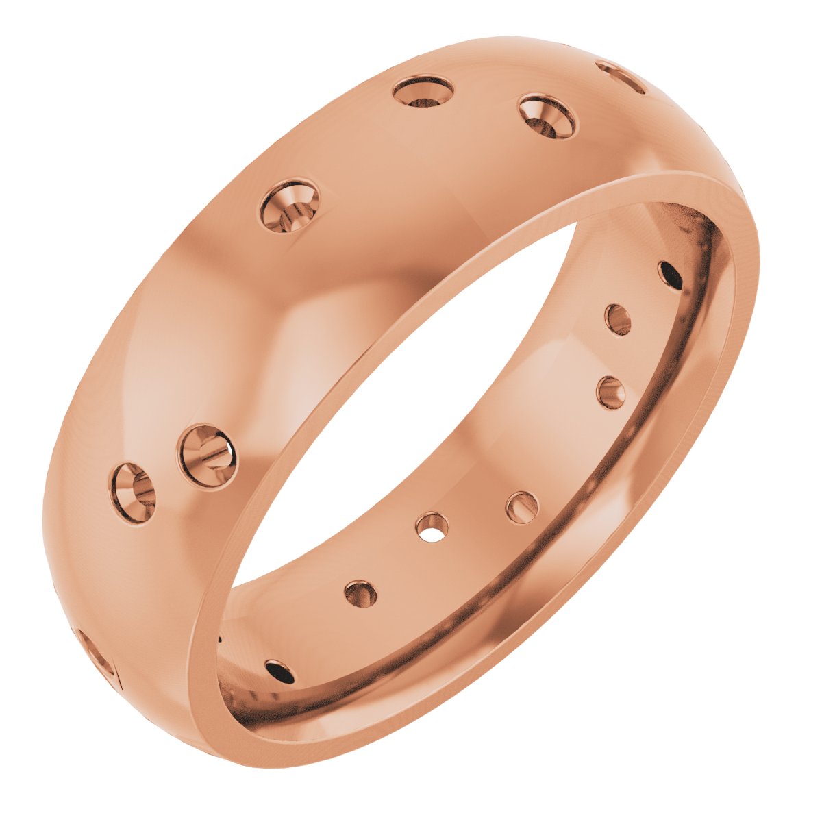 Scattered Comfort-Fit Half Round Eternity Band