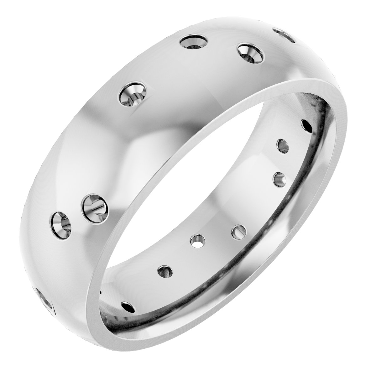 Scattered Comfort-Fit Half Round Eternity Band