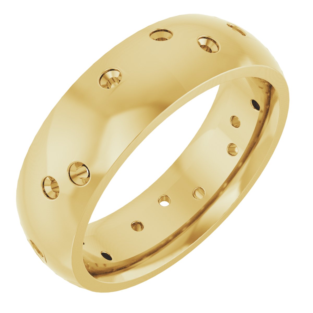 Scattered Comfort-Fit Half Round Eternity Band