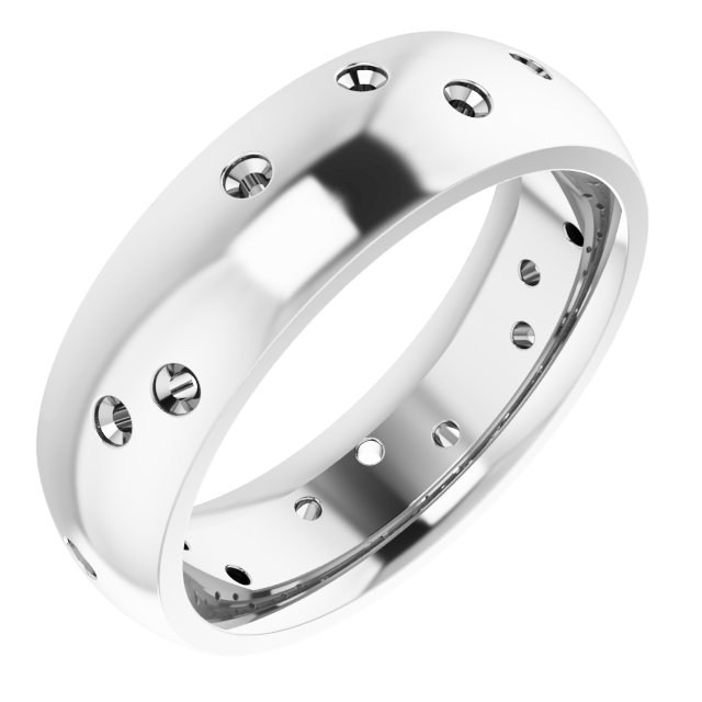 Scattered Comfort-Fit Half Round Eternity Band