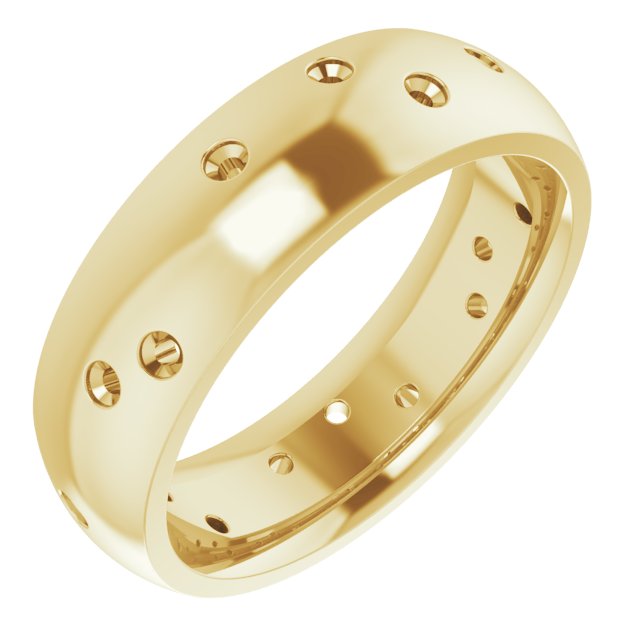 Scattered Comfort-Fit Half Round Eternity Band