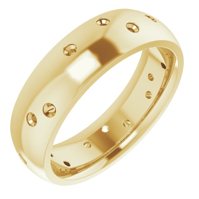 Scattered Comfort-Fit Half Round Eternity Band