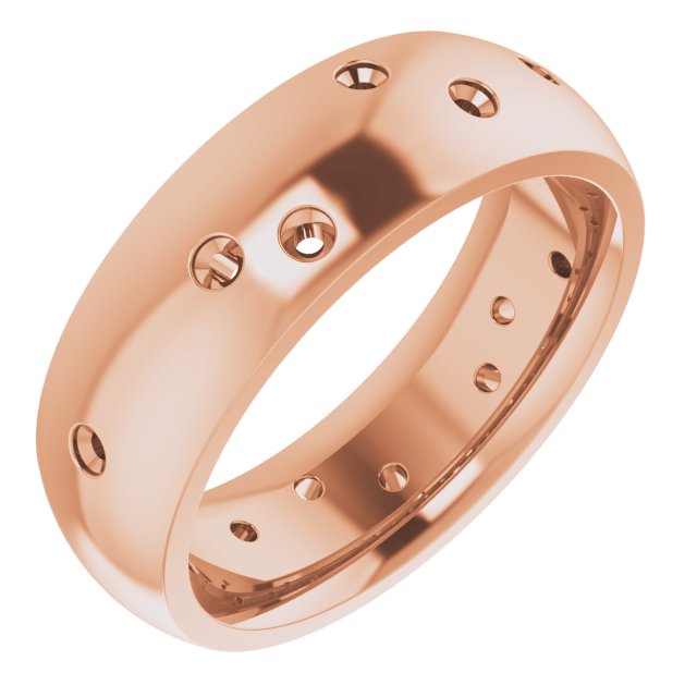 Scattered Comfort-Fit Half Round Eternity Band