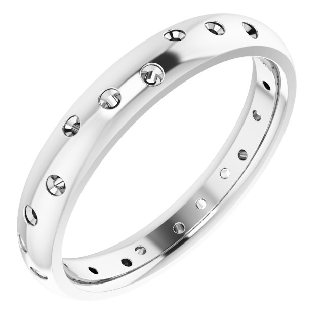 Scattered Comfort-Fit Half Round Eternity Band
