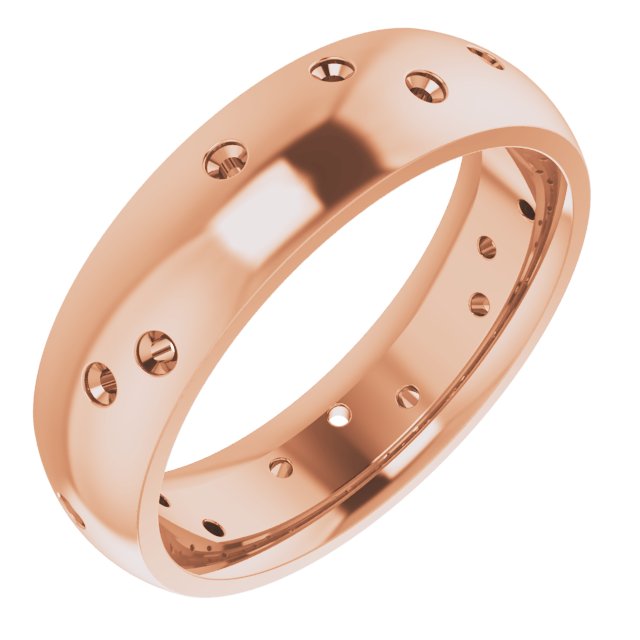 Scattered Comfort-Fit Half Round Eternity Band