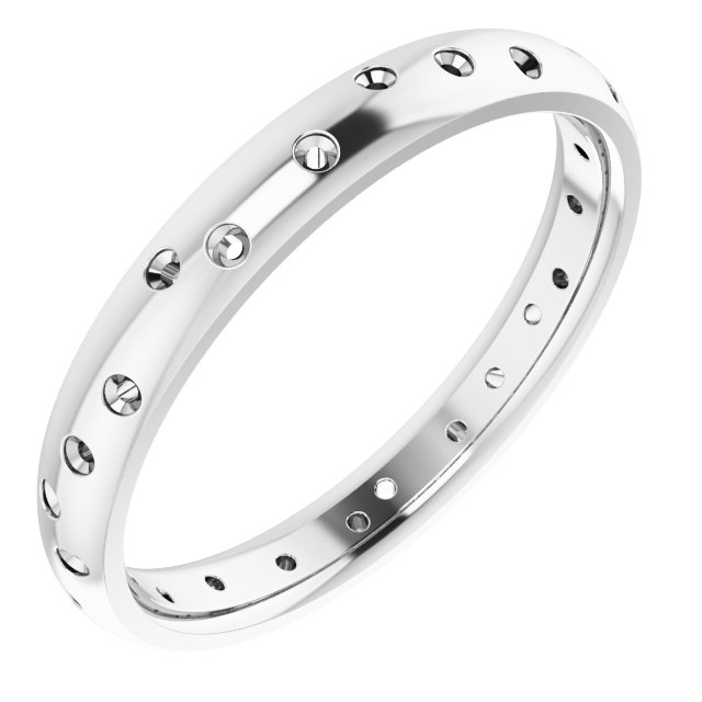 Scattered Comfort-Fit Half Round Eternity Band
