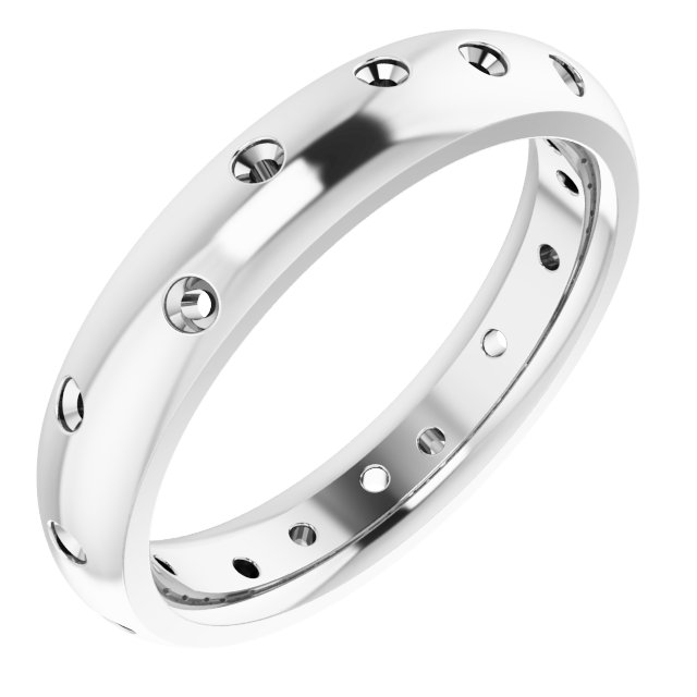 Scattered Comfort-Fit Half Round Eternity Band