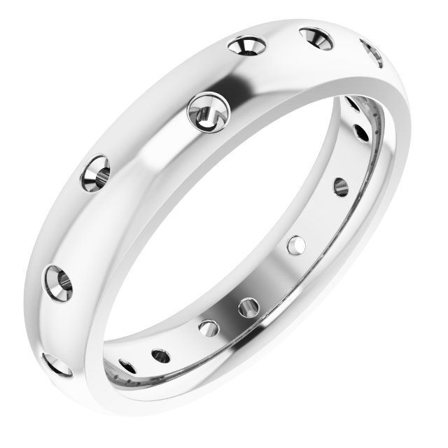 Scattered Comfort-Fit Half Round Eternity Band