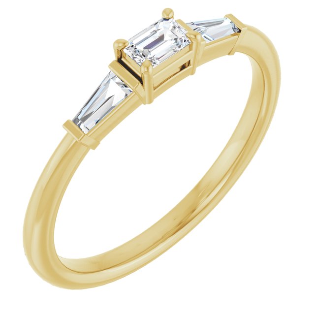 14K Yellow 1/4 CTW Diamond Stackable Ring