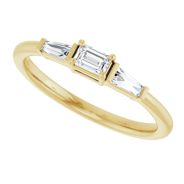 14K Yellow 1/4 CTW Natural Diamond Stackable Ring